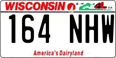 WI license plate 164NHW