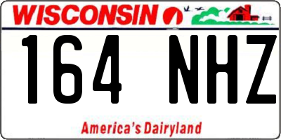WI license plate 164NHZ