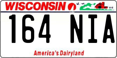 WI license plate 164NIA