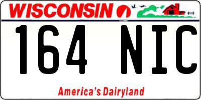 WI license plate 164NIC