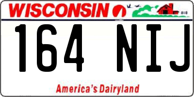 WI license plate 164NIJ