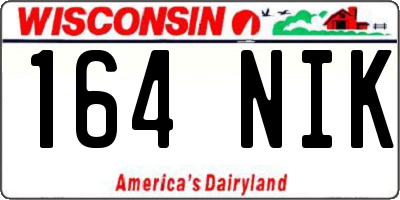 WI license plate 164NIK