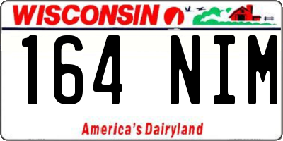 WI license plate 164NIM