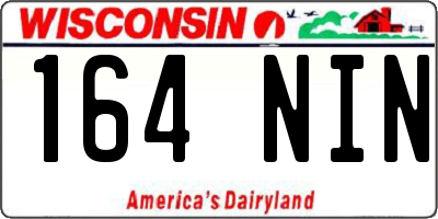 WI license plate 164NIN