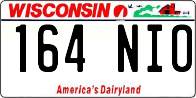 WI license plate 164NIO