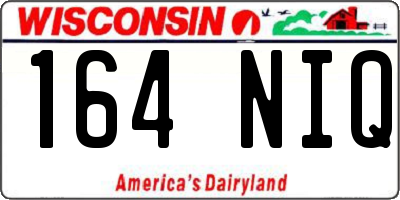 WI license plate 164NIQ