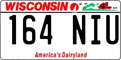 WI license plate 164NIU