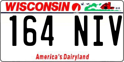 WI license plate 164NIV