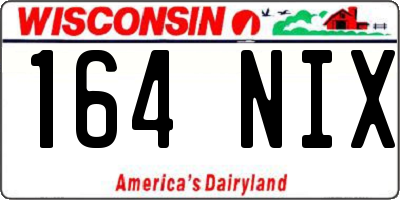 WI license plate 164NIX