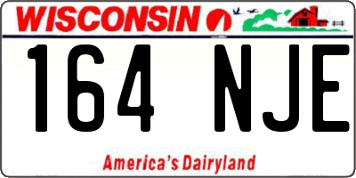 WI license plate 164NJE