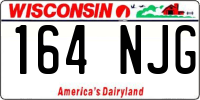 WI license plate 164NJG
