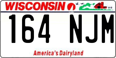 WI license plate 164NJM