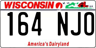 WI license plate 164NJO