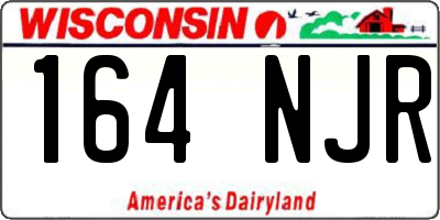 WI license plate 164NJR