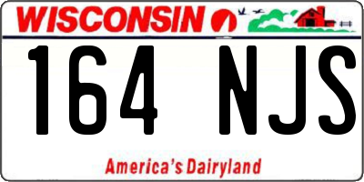 WI license plate 164NJS