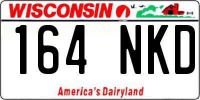 WI license plate 164NKD