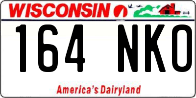 WI license plate 164NKO