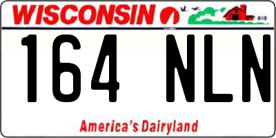 WI license plate 164NLN