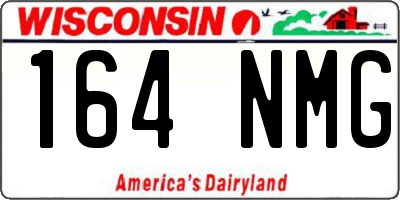 WI license plate 164NMG