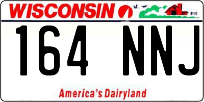 WI license plate 164NNJ