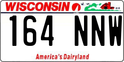 WI license plate 164NNW