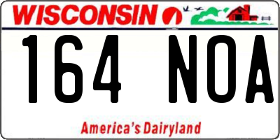 WI license plate 164NOA