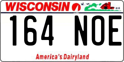 WI license plate 164NOE