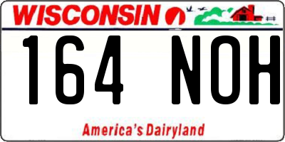 WI license plate 164NOH