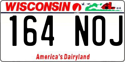 WI license plate 164NOJ
