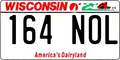 WI license plate 164NOL