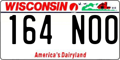 WI license plate 164NOO