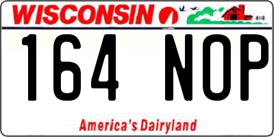 WI license plate 164NOP