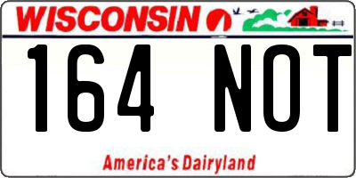 WI license plate 164NOT
