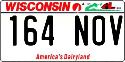 WI license plate 164NOV