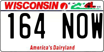 WI license plate 164NOW