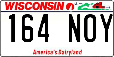 WI license plate 164NOY