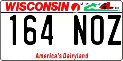 WI license plate 164NOZ