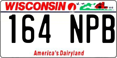 WI license plate 164NPB