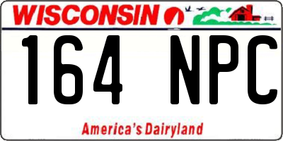 WI license plate 164NPC