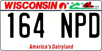 WI license plate 164NPD