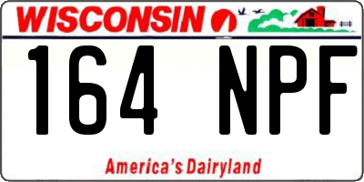 WI license plate 164NPF