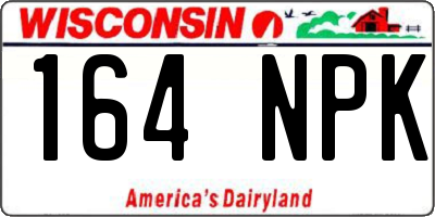 WI license plate 164NPK