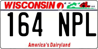 WI license plate 164NPL