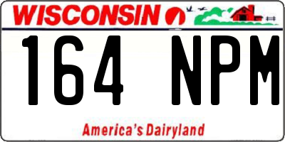 WI license plate 164NPM
