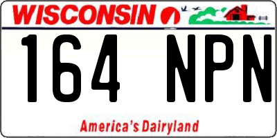 WI license plate 164NPN