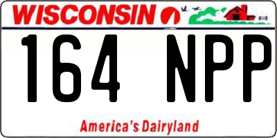 WI license plate 164NPP