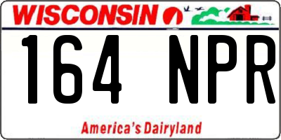 WI license plate 164NPR