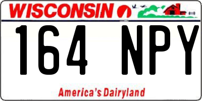 WI license plate 164NPY