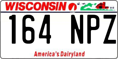 WI license plate 164NPZ