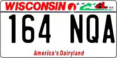 WI license plate 164NQA